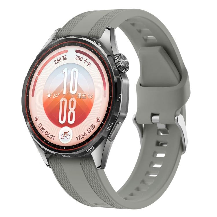 Cinturino per orologio in silicone tinta unita con fibbia ad ardiglione e trama intrecciata., 22mm