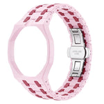 Cinturino in ceramica con chiusura a farfalla in metallo e indicazione delle dodici ore O, con indicazione delle ore 12., For Swatch Royal Pop
