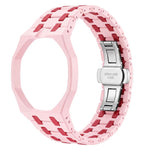 Cinturino in ceramica con chiusura a farfalla in metallo e indicazione delle dodici ore O, con indicazione delle ore 12., For Swatch Royal Pop