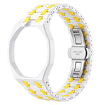 Cinturino in ceramica con chiusura a farfalla in metallo e indicazione delle dodici ore O, con indicazione delle ore 12., For Swatch Royal Pop