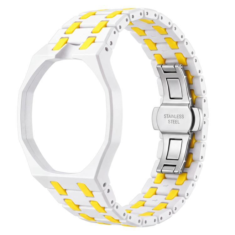 Cinturino in ceramica con chiusura a farfalla in metallo e indicazione delle dodici ore O, con indicazione delle ore 12., For Swatch Royal Pop