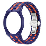 Cinturino in ceramica con chiusura a farfalla in metallo e indicazione delle dodici ore O, con indicazione delle ore 12., For Swatch Royal Pop