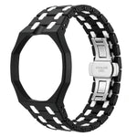 Cinturino in ceramica con chiusura a farfalla in metallo e indicazione delle dodici ore O, con indicazione delle ore 12., For Swatch Royal Pop