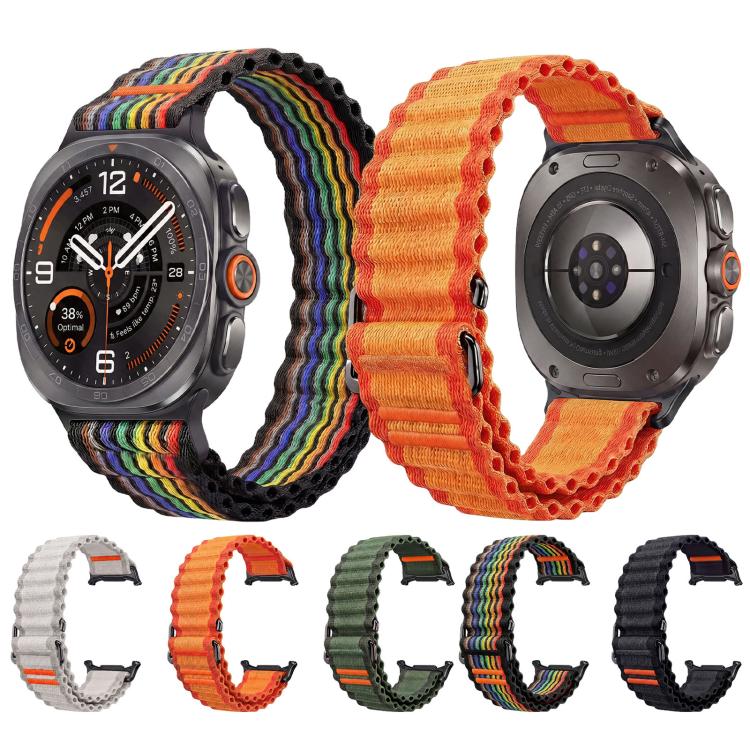 Cinturino per orologio in nylon con texture a onde oceaniche., For Galaxy Watch Ultra2 2026 / 2025 / 1 2024