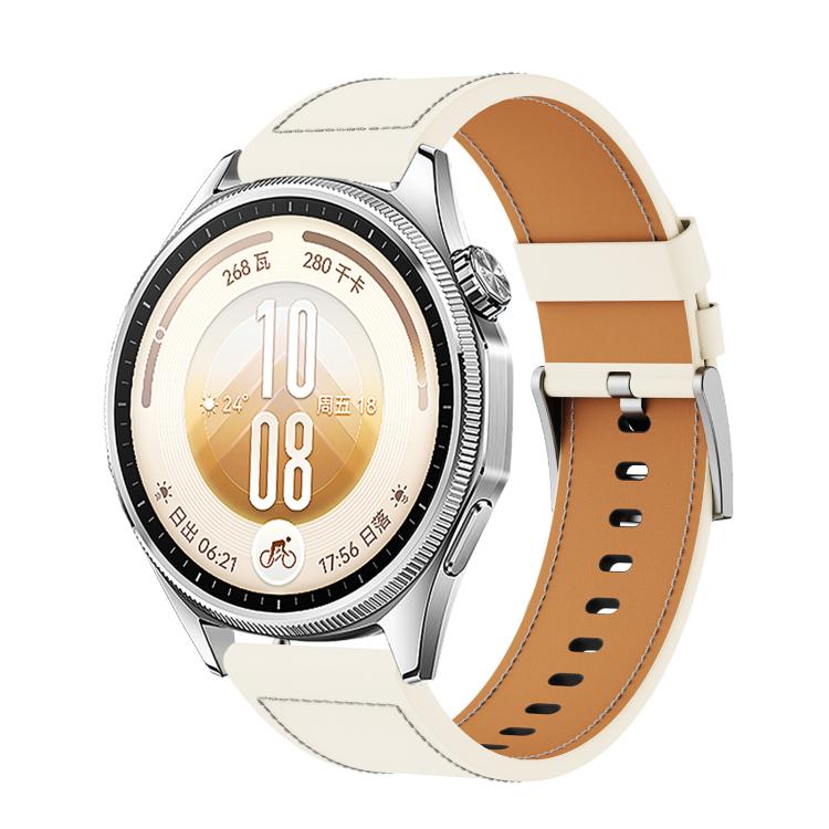 Cinturino per orologio piatto in vera pelle con fibbia ad ardiglione in acciaio inossidabile., 22mm