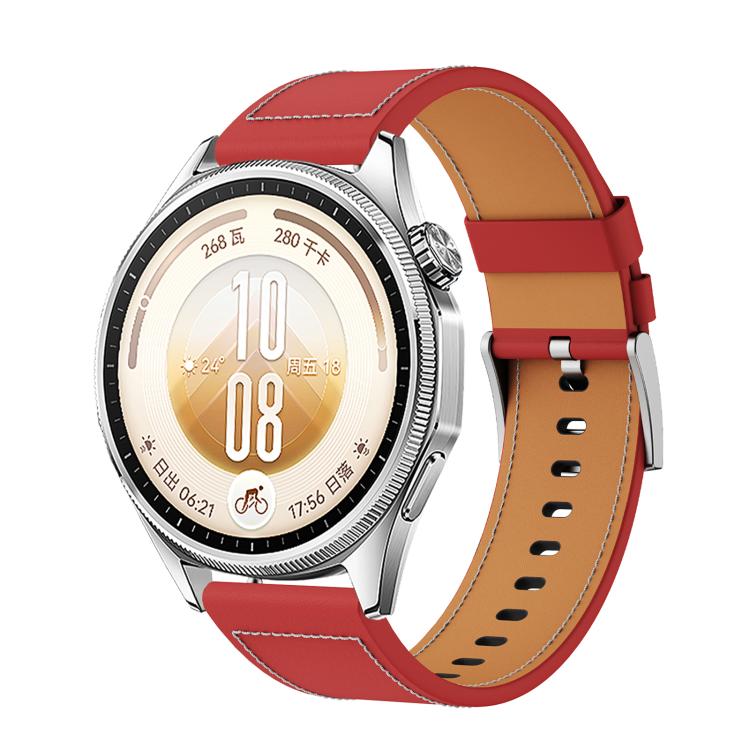 Cinturino per orologio piatto in vera pelle con fibbia ad ardiglione in acciaio inossidabile., 22mm