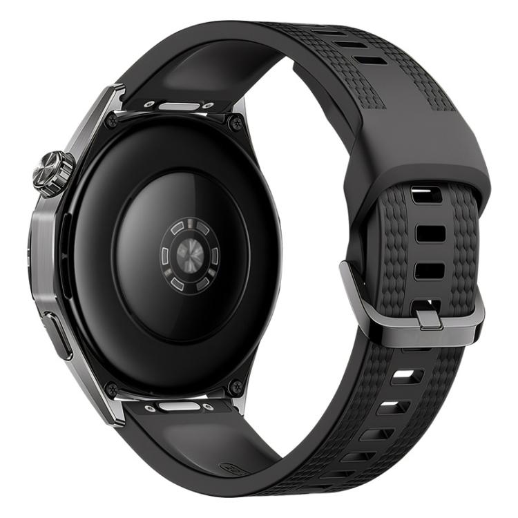 Cinturino per orologio in silicone tinta unita con motivo a nido d'ape su entrambi i lati e pulsante di pressione, 22mm