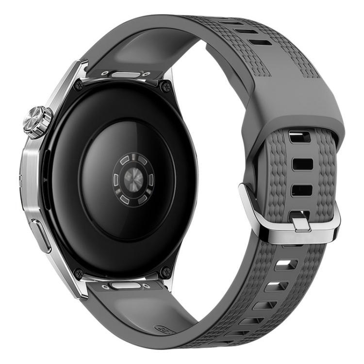 Cinturino per orologio in silicone tinta unita con motivo a nido d'ape su entrambi i lati e pulsante di pressione, 22mm
