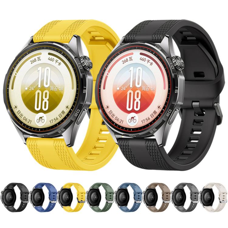 Cinturino per orologio in silicone tinta unita con motivo a nido d'ape su entrambi i lati e pulsante di pressione, 22mm