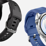 Cinturino per orologio in silicone tinta unita con motivo a nido d'ape su entrambi i lati e pulsante di pressione, 22mm
