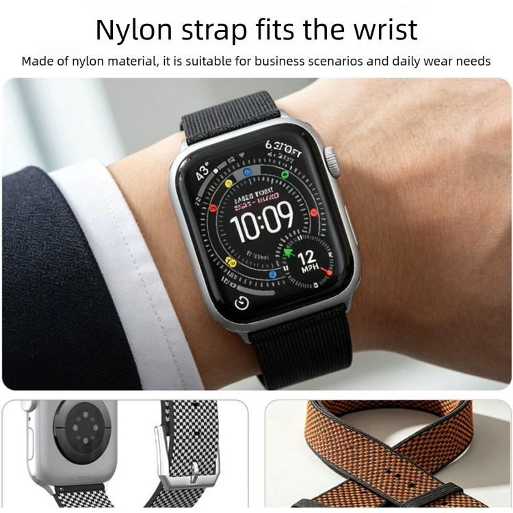 Cinturino per orologio integrato in nylon a maglia a doppia cucitura, For Apple Watch 46mm / 49mm / 45mm / 44mm, For Apple Watch 42mm / 41mm / 40mm / 38mm