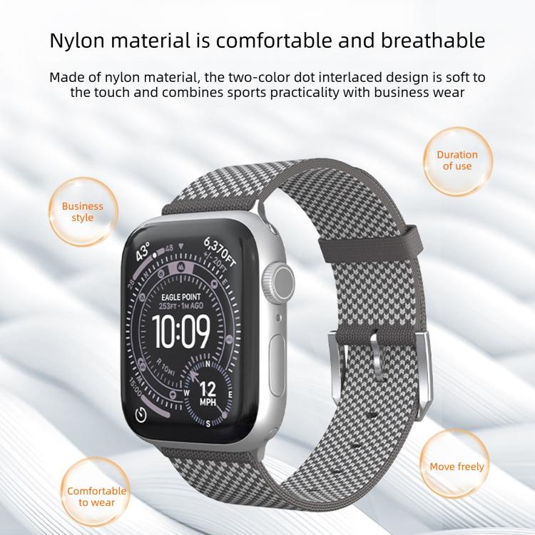 Cinturino per orologio integrato in nylon a maglia a doppia cucitura, For Apple Watch 46mm / 49mm / 45mm / 44mm, For Apple Watch 42mm / 41mm / 40mm / 38mm