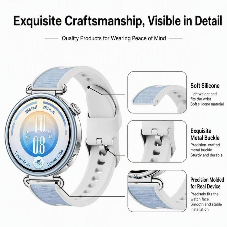 Cinturino per orologio in silicone testurizzato, 18mm