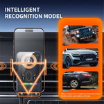 Supporto magnetico per telefono con blocco automatico e ricarica rapida F19 da 15 W, caricabatterie wireless per auto.