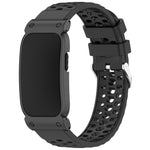 Cassa in metallo, cinturino ibrido traspirante in silicone perforato., For Garmin CIRQA Smart Band