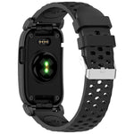 Cassa in metallo, cinturino ibrido traspirante in silicone perforato., For Garmin CIRQA Smart Band