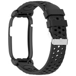 Cassa in metallo, cinturino ibrido traspirante in silicone perforato., For Garmin CIRQA Smart Band