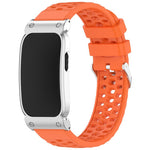 Cassa in metallo, cinturino ibrido traspirante in silicone perforato., For Garmin CIRQA Smart Band
