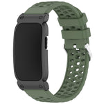 Cassa in metallo, cinturino ibrido traspirante in silicone perforato., For Garmin CIRQA Smart Band