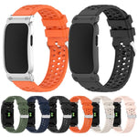 Cassa in metallo, cinturino ibrido traspirante in silicone perforato., For Garmin CIRQA Smart Band