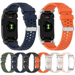Cassa in metallo, cinturino ibrido traspirante in silicone perforato., For Garmin CIRQA Smart Band
