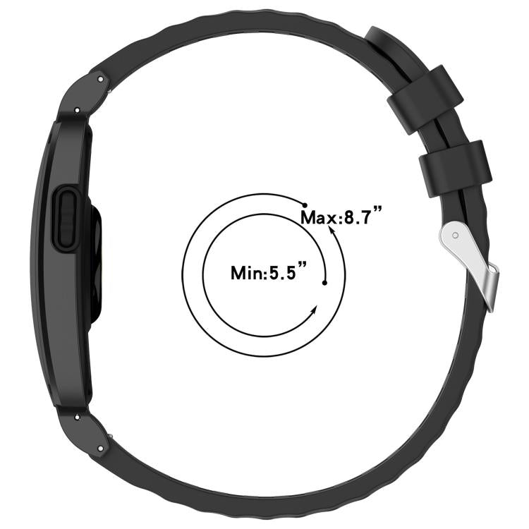 Cassa in metallo, cinturino ibrido traspirante in silicone perforato., For Garmin CIRQA Smart Band