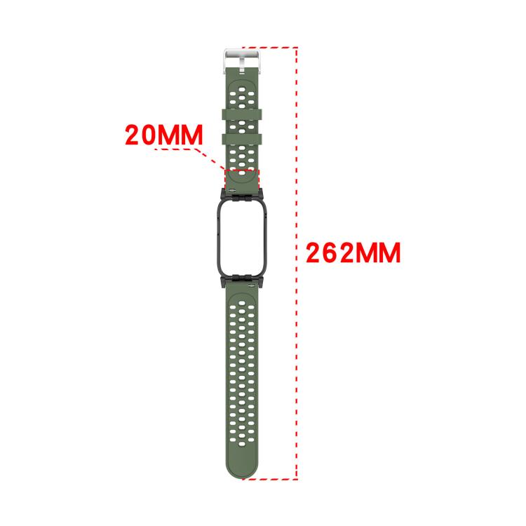 Cassa in metallo, cinturino ibrido traspirante in silicone perforato., For Garmin CIRQA Smart Band