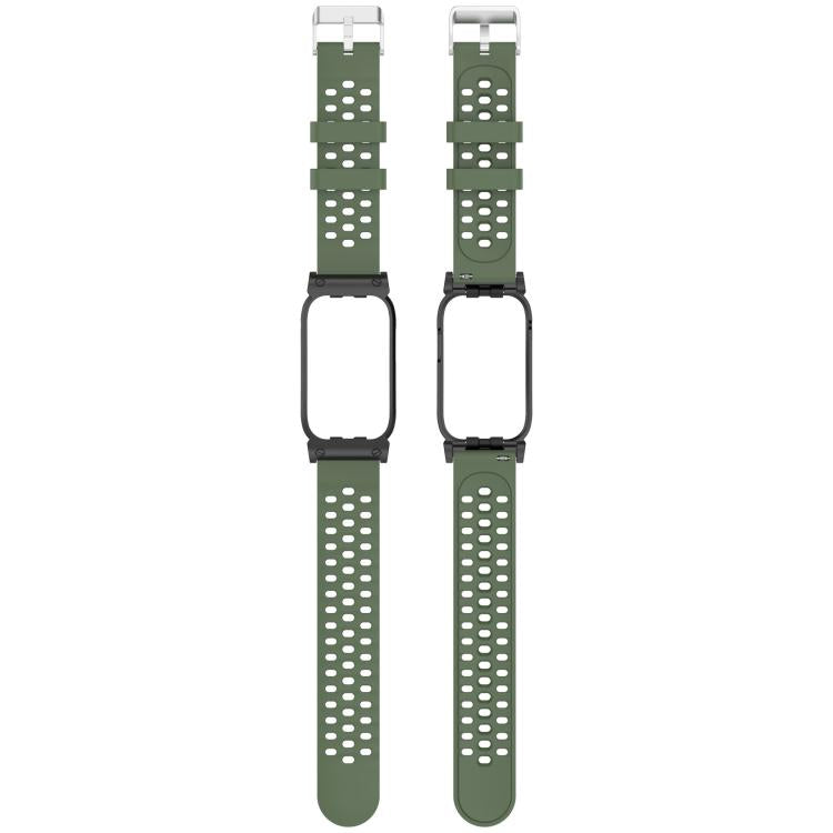 Cassa in metallo, cinturino ibrido traspirante in silicone perforato., For Garmin CIRQA Smart Band