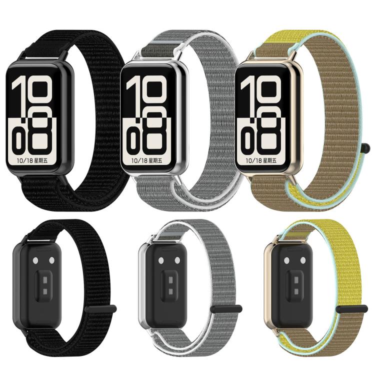 Cinturino per orologio in nylon intrecciato con chiusura a strappo., For Honor Band 11 / Band 11 Pro