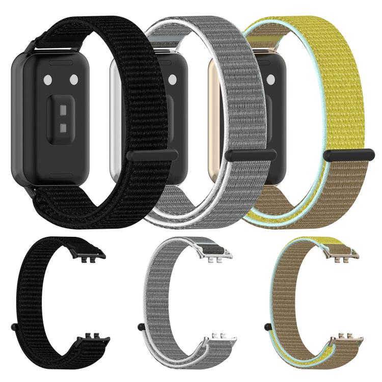 Cinturino per orologio in nylon intrecciato con chiusura a strappo., For Honor Band 11 / Band 11 Pro