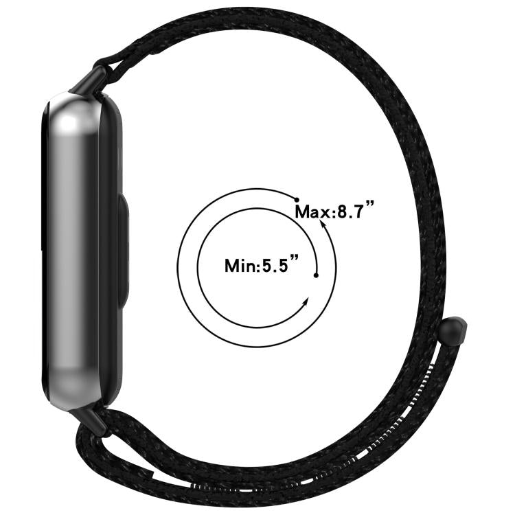 Cinturino per orologio in nylon intrecciato con chiusura a strappo., For Honor Band 11 / Band 11 Pro