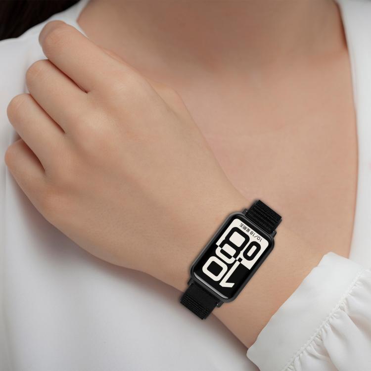 Cinturino per orologio in nylon intrecciato con chiusura a strappo., For Honor Band 11 / Band 11 Pro