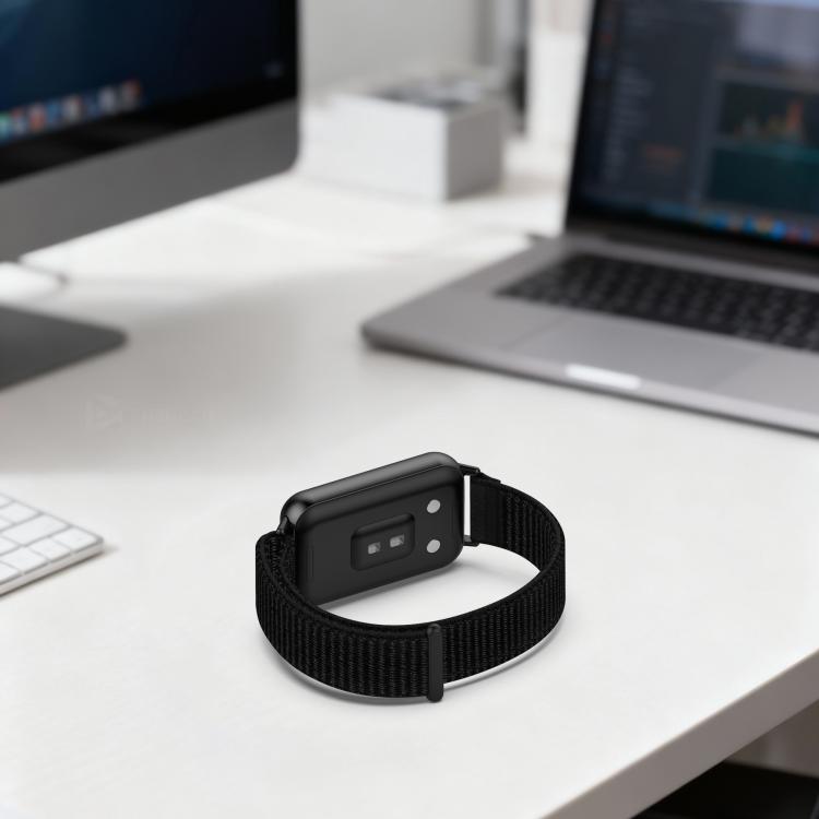 Cinturino per orologio in nylon intrecciato con chiusura a strappo., For Honor Band 11 / Band 11 Pro