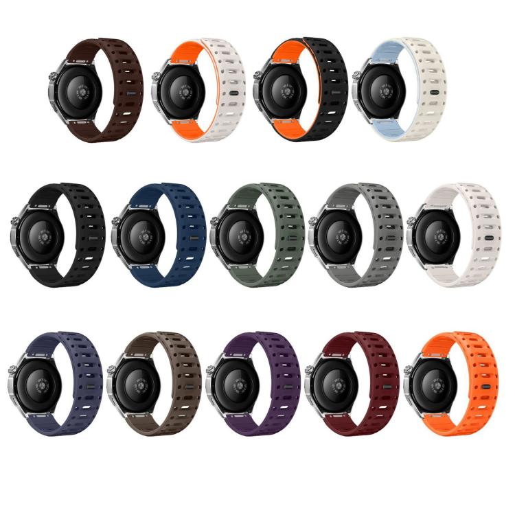 Cinturino magnetico in silicone per orologio Mountain Armor con pulsante di pressione, 18mm