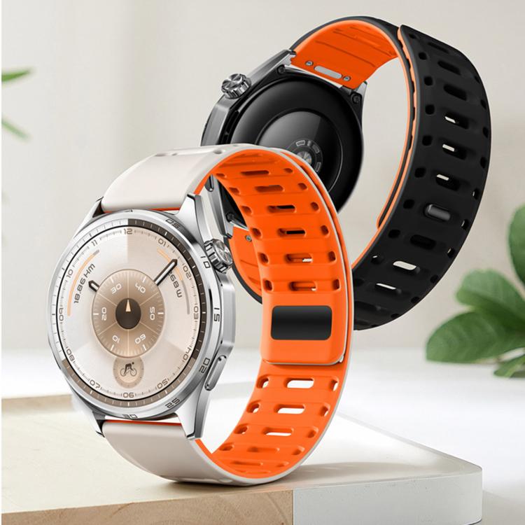 Cinturino magnetico in silicone per orologio Mountain Armor con pulsante di pressione, 18mm