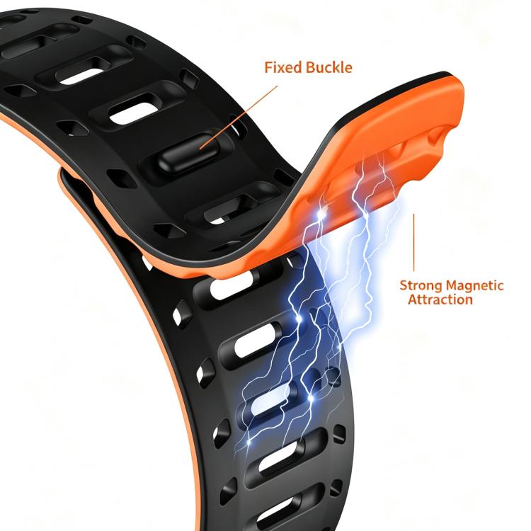 Cinturino magnetico in silicone per orologio Mountain Armor con pulsante di pressione, 18mm