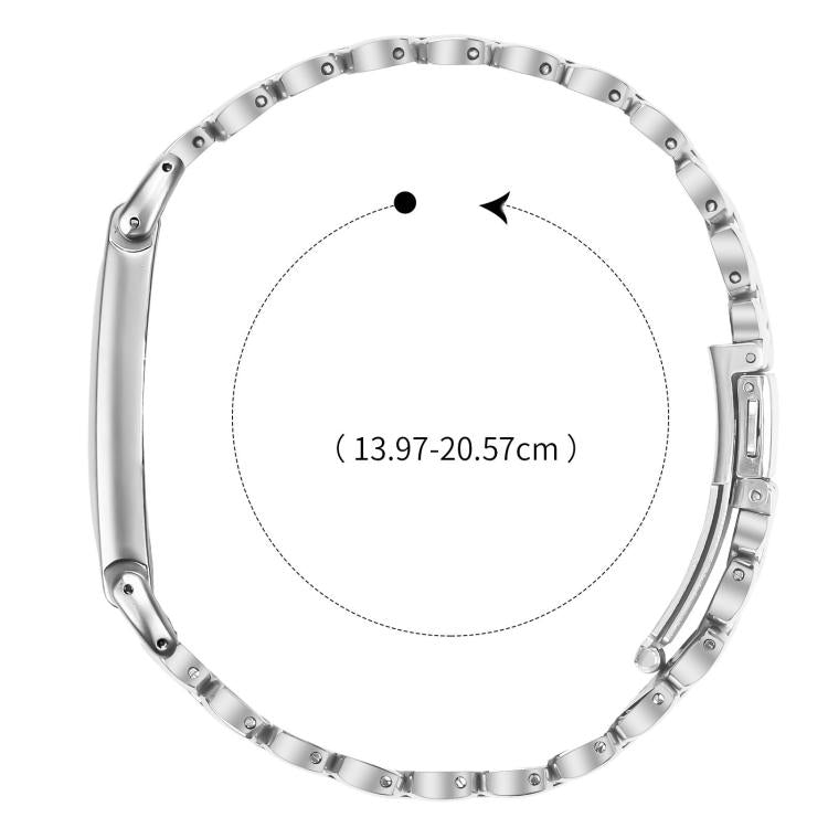 Cassa in metallo con motivo a perle integrate e cinturino in acciaio inossidabile., For Google Fitbit Air