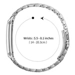 Cassa in metallo, cinturino sottile integrato con sette perline in acciaio inossidabile., For Google Fitbit Air