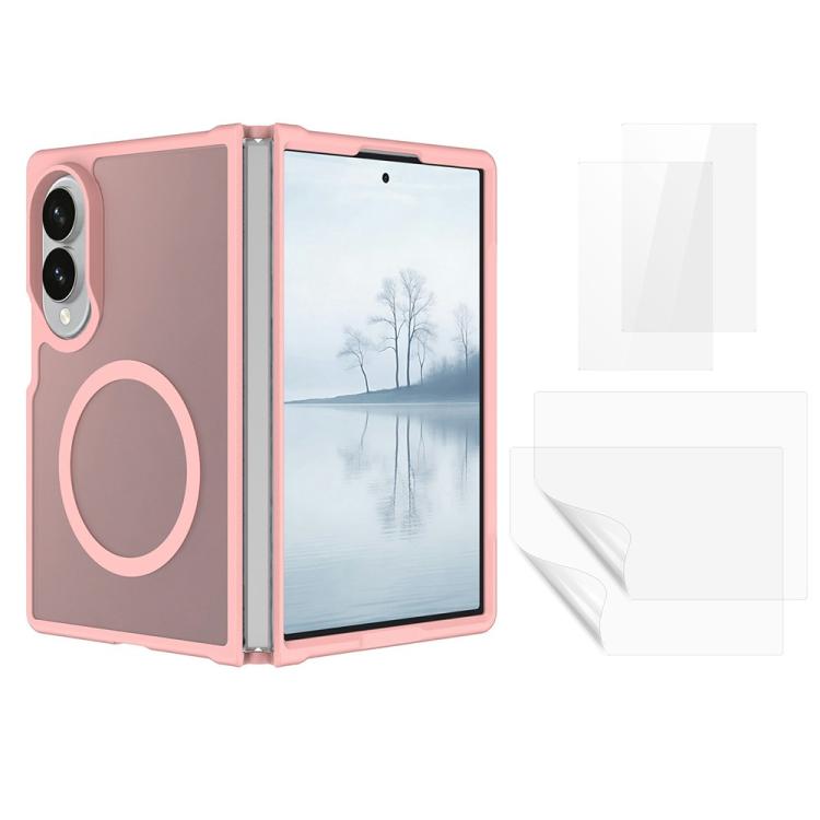 Custodia magnetica effetto pelle con pellicole protettive per Galaxy Z Fold8 5G