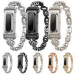 Cassa in metallo, corona integrata, cinturino in lega di zinco con strass., For Google Fitbit Air