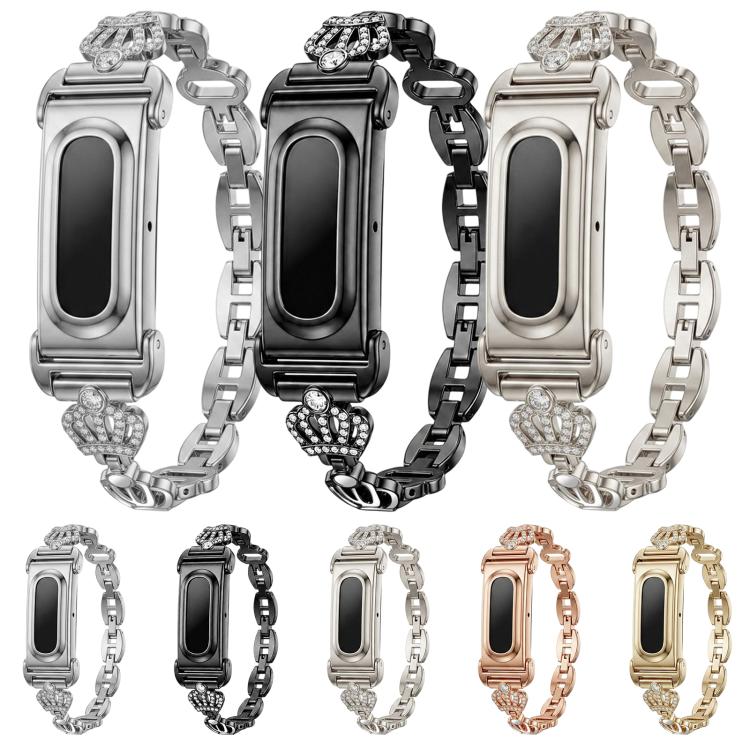Cassa in metallo, corona integrata, cinturino in lega di zinco con strass., For Google Fitbit Air