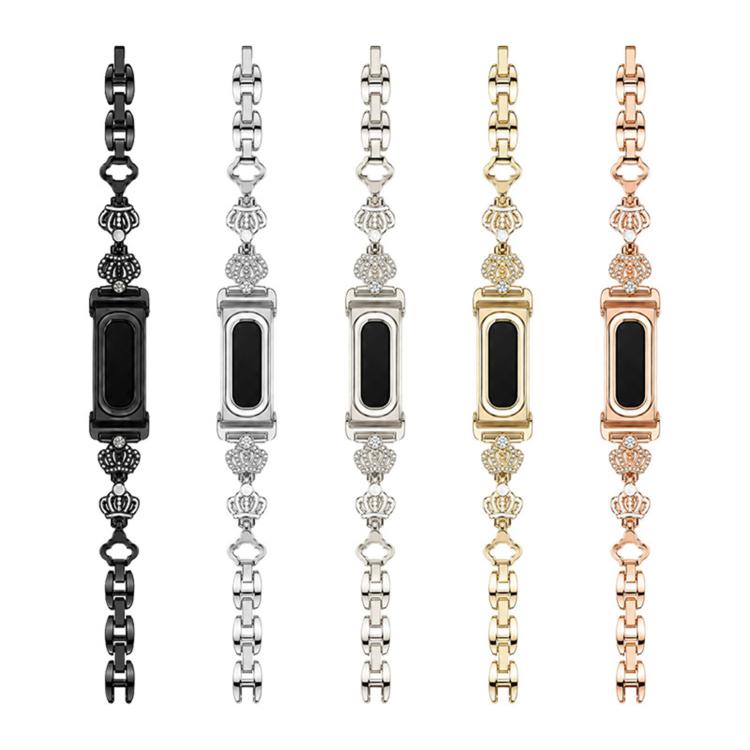 Cassa in metallo, corona integrata, cinturino in lega di zinco con strass., For Google Fitbit Air