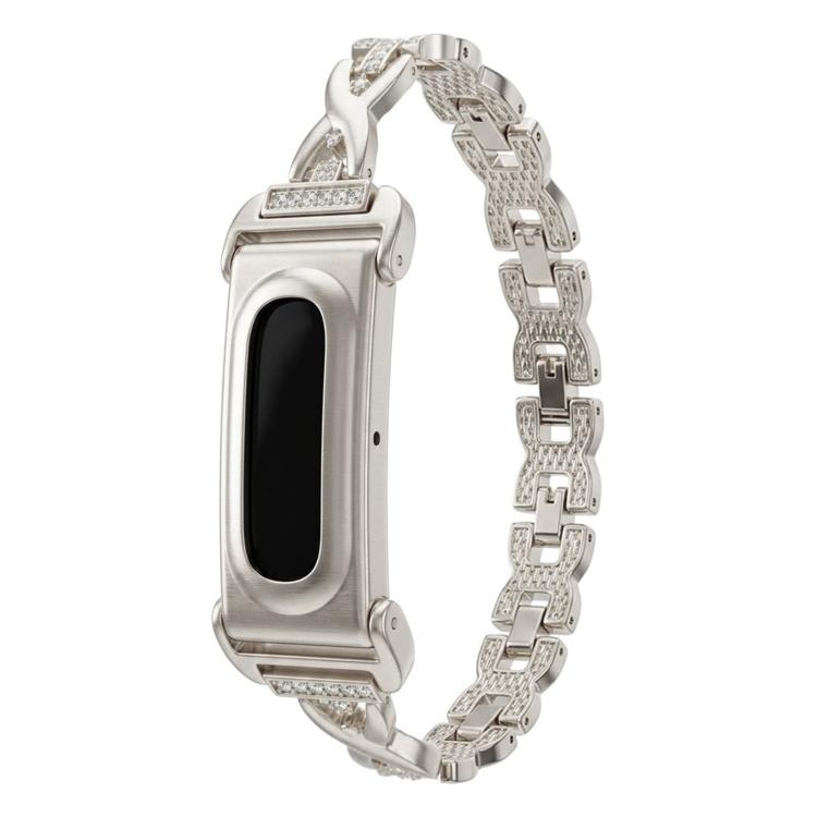 Cassa in metallo, cinturino in lega di zinco con strass intrecciati integrati e cassa in metallo., For Google Fitbit Air