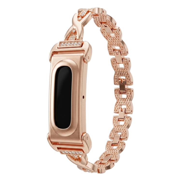 Cassa in metallo, cinturino in lega di zinco con strass intrecciati integrati e cassa in metallo., For Google Fitbit Air