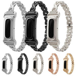 Cassa in metallo, cinturino in lega di zinco con strass intrecciati integrati e cassa in metallo., For Google Fitbit Air