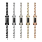 Cassa in metallo, cinturino in lega di zinco con strass intrecciati integrati e cassa in metallo., For Google Fitbit Air