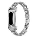 Cassa in metallo, cinturino in lega di zinco con strass a stella integrati e lacci integrati., For Google Fitbit Air