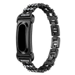 Cassa in metallo, cinturino in lega di zinco con strass a stella integrati e lacci integrati., For Google Fitbit Air