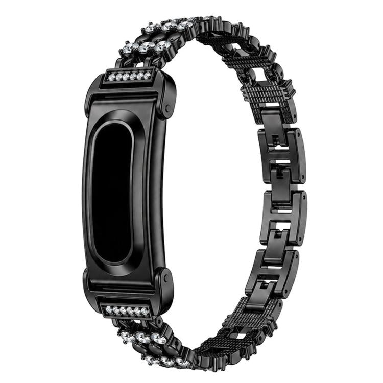 Cassa in metallo, cinturino in lega di zinco con strass a stella integrati e lacci integrati., For Google Fitbit Air