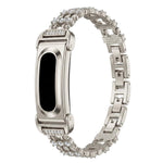 Cassa in metallo, cinturino in lega di zinco con strass a stella integrati e lacci integrati., For Google Fitbit Air